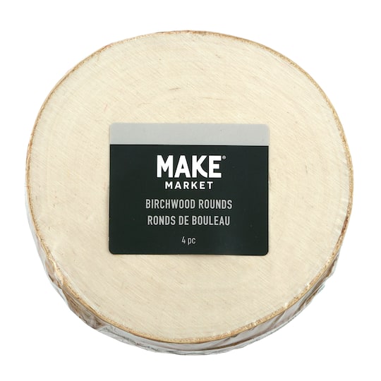 12 Packs: 4 ct. (48 total) 3.875" Birchwood Slices by Make Market®